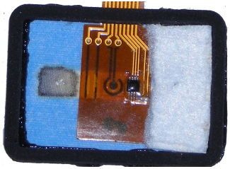 Fig. 4. Multiparametric patch containing pH indicator, conductivity, sodium, and temperature sensors.